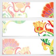 Banners with floral ornament