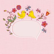 frame with birds and flowers N2