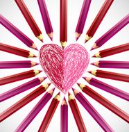 Pencils in the shape of heart Vector