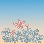 Vintage style background with flowers