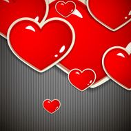 Valentine`s Day background with red hearts