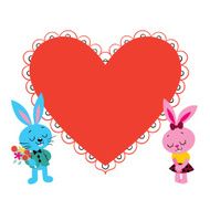 Valentine card with heart frame