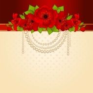 Background with beautiful red poppy