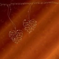 Golden wire hearts