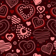 Seamless pattern with red contour shapes