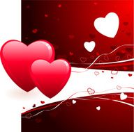 Two hearts on Valentine&#039;s Day background