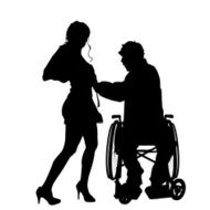 Vector silhouettes of couple N62