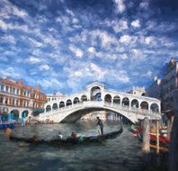 Gondolas in Venice Italy Oil painting N3
