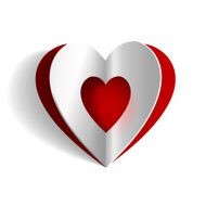 Cuted heart on white background