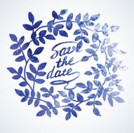 Vector illustration with watercolor leaves N6