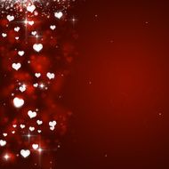 Valentine Hearts Red Background