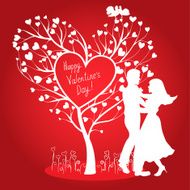 Greating Valentines card with dancing couple N2