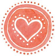 watercolor pink heart