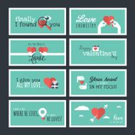 Flat design Valentines day greeting cards and banners
