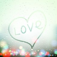 heart painted on sweaty Window