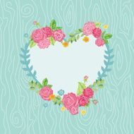 Beautiful Card with Floral Heart Wreath