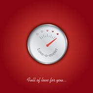 Valentine card with love gauge concept design on red background N2