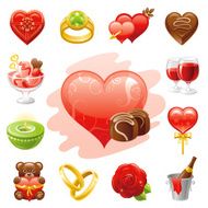 Romantic Vallentine&#039;s icon set N2