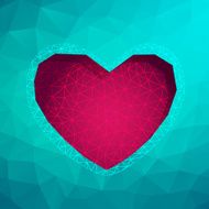 Polygon Heart Abstract love vector illustration background N3