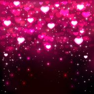 Pink hearts on dark background