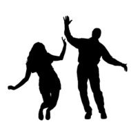 Vector silhouette of couple N176