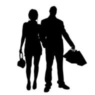 Vector silhouette of couple N177
