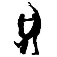 Vector silhouette of couple N178