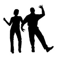 Vector silhouette of couple N179