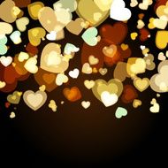 Shiny background with abstract glowing hearts Vector holiday