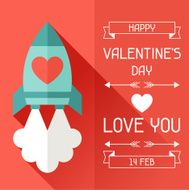 Happy Valentine&#039;s illustration in flat style N15