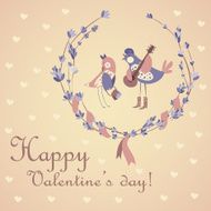 Cute pair of birds celebrating Valentine&#039;s Day N2