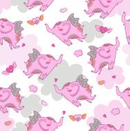 Seamless texture with elephants in love (vector)
