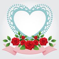 Roses Heart-Shaped Frame Border