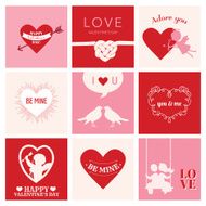 Set of Love Cards for Valentine&#039;s Day