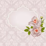 Elegant wedding invitation with roses N2