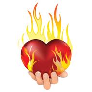 Heart love in fire icon gift to woman