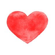 Red vector watercolor heart N2