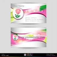 Beautiful pink rose business card template