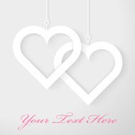 Two Hearts applique on gray background