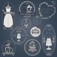 Set of vintage wedding and fashion style logos N5