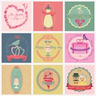 Set of vintage wedding and fashion style logos N6