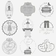 Set of vintage wedding and fashion style logos N7