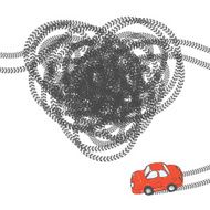 Heart shaped tire trace Vector EPS8 N2