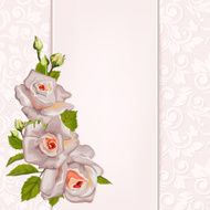 Elegant wedding invitation with roses N3
