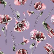 Seamless floral pattern with poppy N7