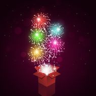 Multicolor Fireworks From Box
