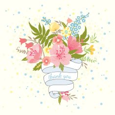 Bouquet of flowers and ribbon N2