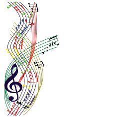 Music notes composition stylish musical theme background