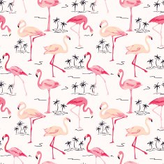 Flamingo Bird Background - Retro seamless pattern N8
