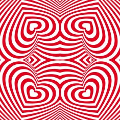 Red and white heart Valentines day seamless background N2